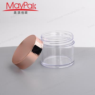 China Cosmetic Packaging 0.5oz 1oz 2oz 3g 5g 10g 15g 20g 25g 30g 50g 60g Nail Dipping Powder Container Plastic Jar With Gold Pink Lids for sale