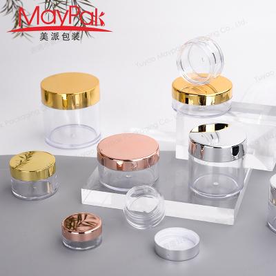 China 15ml 1oz 2oz 4oz 8oz Empty OEM  Plastic Cream Jar Cosmetic Containers Biodegradable Cosmetic Packaging With Gold L for sale