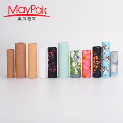 China Customized cosmetic packaging 10ml 30ml 50ml 60ml eco mini round containers cardboard paper tube for lip balm bottle for sale