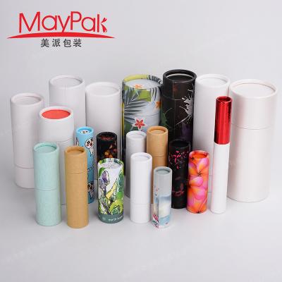 China Empty Deodorant Stick Container 7g 15g 25g 60g 75g White Black Brown Lip Balm Push Up Kraft Paper Deodorant Tube for sale