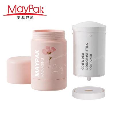 China Matte Pink 30g 50g Refillable Deodorant Stick Container With Foil Stamping,1.69oz Refillable Twist Up Tube For Deodorizi for sale