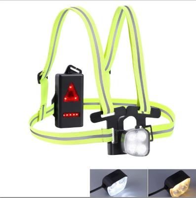 China Adjustable Cloth+plastic Warning Light 4 LED Trunk Lamp Extreme Sport LED Safety Recycling Rechargeable Vests for sale