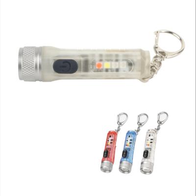 China New Mini Waterproof LED Flashlights Type-C Multifunctional USB Rechargeable Key Chain Flashlight Flash Light With UV Light VL-1103 for sale