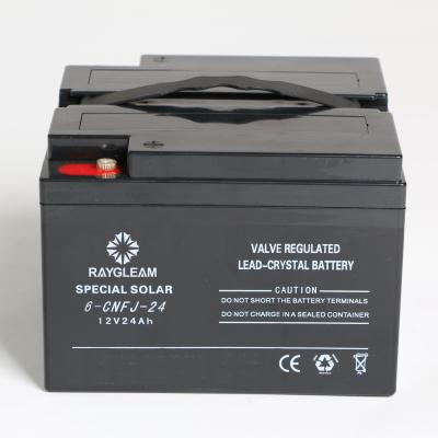 China Machine- The Hot Selling 12V 24Ah Lead Crystal Solar Rechargeable Battery for sale