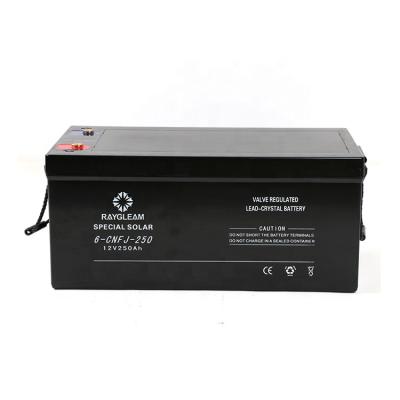 China Home appliances 12V 24V deep cycle 250Ah solar lead crystal lithium battery gel battery for solar storage for sale