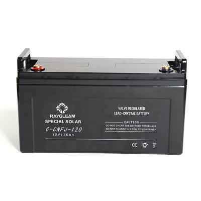 China Deep Cycle 12V 120Ah Solar Charger Lead Crystal Solar Battery Storage Machine for sale