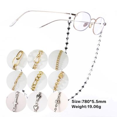 China Stainless Steel Glasses Chain Stainless Steel Women Sunglasses Ball Glasses Chain Holder Singapore Strap Sunglasses Box Chain Gold for sale