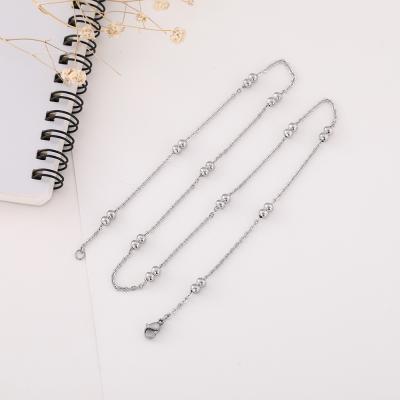 China Newest Designs Stainless Steel White Gold Plated Ball Chain For Necklace Designs Jewelry for sale