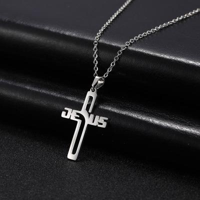 China Fashion Christmas Gifts Real Cross Necklace Gold Plated Jesus Stainless Steel Jewelry For Men Women Fashion Christian Jewelry for sale