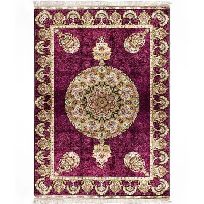 China CLASSIC Anti-Slip Modern Red Persian Handmade Silk Carpet Rug Cover for sale