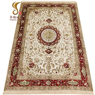 China Yuxiang CLASSIC Expensive Oriental Rug Handmade Silk Persian Rug Blanket 6*9ft for sale