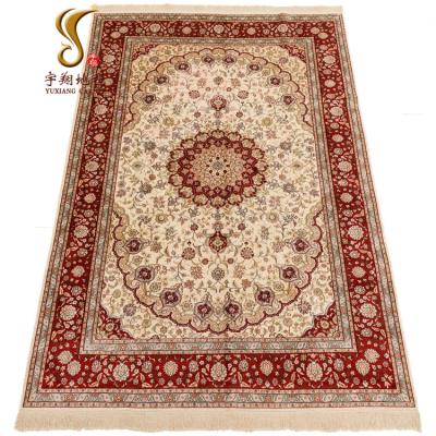 China Nanyang 6*9 FT CLASSIC Red Handmade Rug Blanket Turkey Living Room Area Persian Silk Carpet for sale