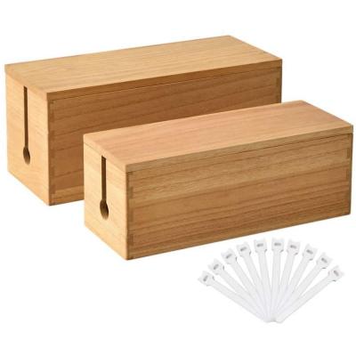 China Management Socket Security Storage Organizer Effect Wooden Style Sustainable Cable Box for sale