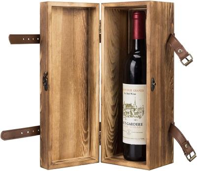 China Original Customized Handmade Wooden Wine Crate Wine Box with Lid and Wine Bottle Storage Inserts for sale