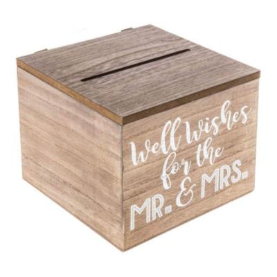 China Vintage Handmade Country Wedding Antique Wooden Board And Good Wishes Box for sale