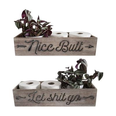 China Nice Europe Butt Bathroom Decor Box For Toilet Cistern Top With Text Cut Out On Both Sides for sale