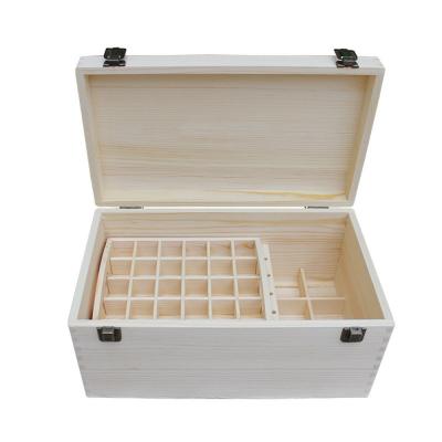 China Factory Customized Solid Wooden Packaging Oil Box Europe Multi Grid Wood Storage Box 66 Grid Oil Box for sale