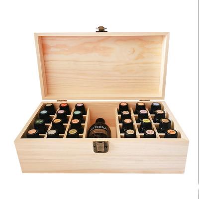 China Europe Multi Stain Essential Oil Wooden Box 25 Lattice Storage Box 24+1 Lattice Essential Oil Display Box for sale