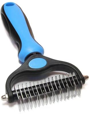 China Groom Wholesale Dog Grooming, Double Sided Pet Shedding Hair Brush and Dog Comb to Remove Tangles for sale