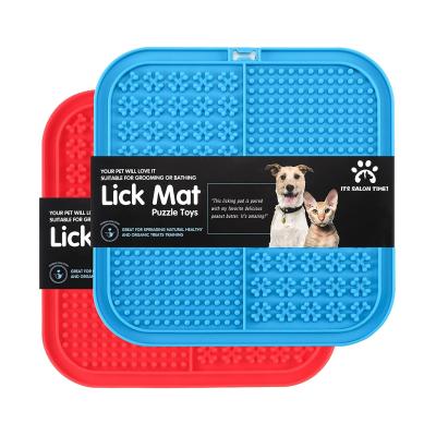 China Funny Viable Silicone Dog Lick Mat Slow Cat Feeder Bowl Large Dog Food Dishes Lick Protective Distraction Grooming Mat for sale