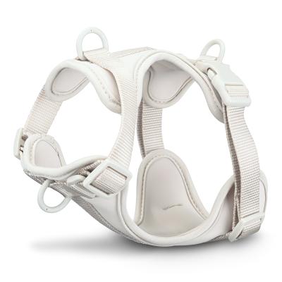 China Lights Customized Adjustable Safe Dog Harness , Breathable Dog Harness Vest Air Layer With Plastic Pet Harness Buckle for sale