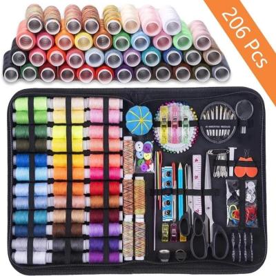 China Crochet Kits With PU Case 206 PCS DIY Sewing Kits Hotel Supplies Accessories Fabric Sewing Kits Box for sale