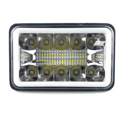 China 5 Inch 45W DC 9-32V Daytime Running Light 15pcs*3W Aluminum High Low LED Square Led Work Light Red Color for sale