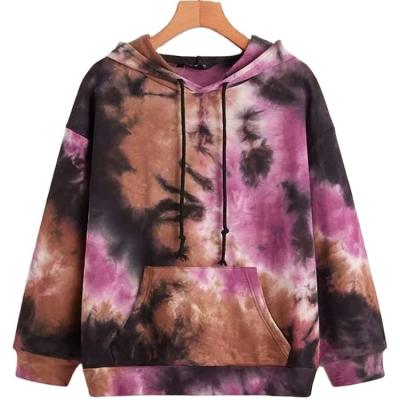 China Custom Wholesale Streetwear Anti-Wrinkle Vintage Tie Dye Hoodies Regular Pullover Sweatshirt Sheath Terry Fabric for sale