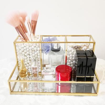 China Multifunctional Double Layer Makeup Lipstick Organizer Acrylic Clear Rotating Contact Lenses Organizer for sale