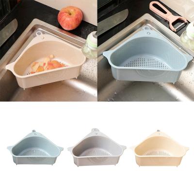 China Multi-Function Corner Kitchen Bathroom Storage Organizer Sink Bowl Sponge Holder Basket Drain Suction Cup Shelf Sink Drain Rack for sale