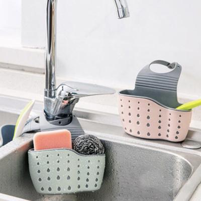 China 1Pcs Kitchen Adjustable Snap Sink Organizer Soap Hanging Sponge Holder Kitchen Drain Basket Kitchen Instruments for sale