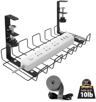 China Metal No Drill Under Desk Cable Management Tray - Under Desk Cable Tray Standing Cable Organizer for Office and Home for sale