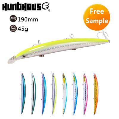 China Long Casting ABS Hunthouse Plastic Wholesale Unpainted Tide Minnow Hard Fishing Lure for sale