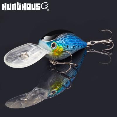 China HUNTHOUSE ABS Plastic Offshore Fishing Lure Lip Long Rattling Crank Baits Crank Bait Crankbait Bass for sale