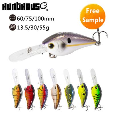 China Bulk ABS Fishing Lure Wholesale Plastic Diving Deep Floating Hard Crankbait for sale