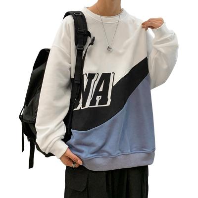 China Anti-Wrinkle Cotton Fleece Sweatshirts Without Hood Chenille Patch Colored Sweatshirt Custom Patched Fitted Pullover for sale