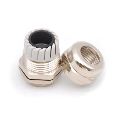 China wyd smooth outdoor factory supply m30 cable gland cable gland pg7 waterproof brass nickel plated wire for sale