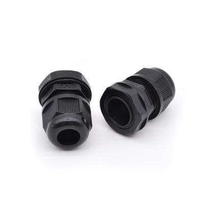 China Smooth Outdoor Nylon Waterproof Cable Glands M25 IP68 Cable Locking Joint Sealing RoHS Black Light Gray Cable Gland for sale