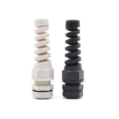 China Factory Supply PG16 Cable Grommet Soft Outdoor Nylon Waterproof Bend Glands Plastic Cable Gland IP68 for sale