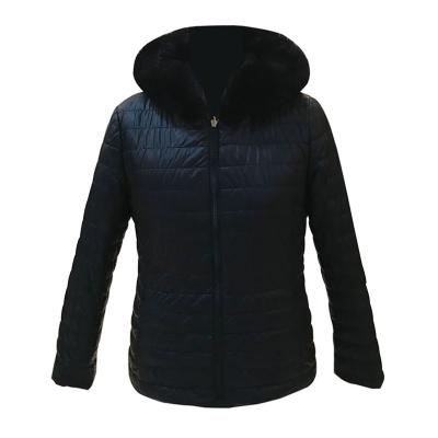 China Autumn Reversible Ladies Winter Cotton Padded Jackets Women Faux Rabbit Fur Coats For Woman Short Trench Coat for sale