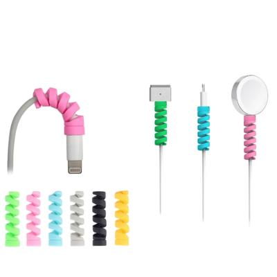 China Colorful Silicone Data Line Mobile Phone Charger Spiral USB Cable Protector For iPhone Cable for sale