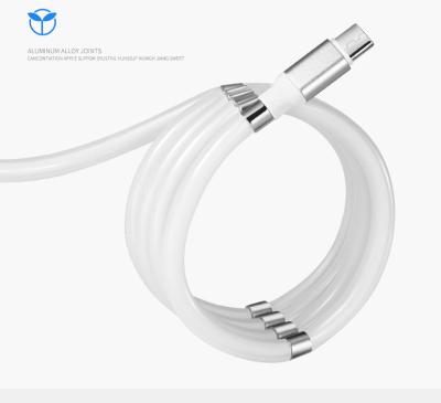 China Self-winding Super calla Magnetic Charging Cable Type C 8Pin USB Cable 2.4A Micro Fast Charging Mobile Phone Cable for sale