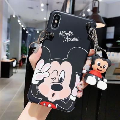 China Doll Stich Minnie Mickey 3D Anti-fall Stand Case For iPhone 12 pro 12 11 pro X max 8 7 Lanyard Cover Pending for sale