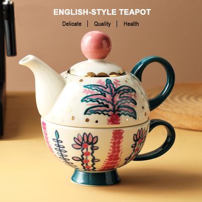 China Viable Porcelain Afternoon Tea Tableware Set English Cup Teapot Set Cup And Tea Cup Ceramic Teapot In A for sale