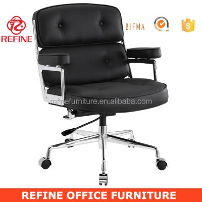 China Executive Cowhide Genuine Leather Black Office Chair Executive Lobby Chair For Boss And Manager RF-S079A for sale