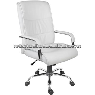 China Executive Chair Nail Leather White Modern Client's Chair RF-L057 for sale