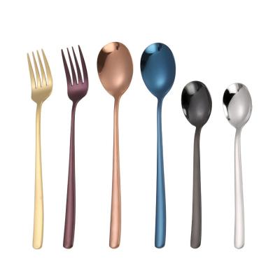 China Durable High Quality 304 Stainless Steel Fork And Spoon Color Intrigue Dinner Fork for sale