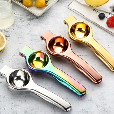 China Sustainable Rose Gold Stainless Steel Lemon Juicer Copper Commercial Lemon Squeezer for sale