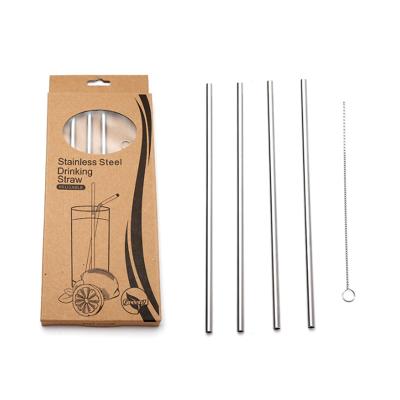 China 2021 New Sustainable Gift Pack Reusable Stainless Steel Straw Set 5 for sale