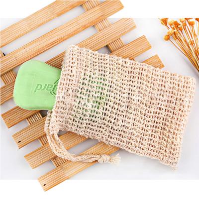 China All Natural Nature Cotton Sisal Soap Saver Bag Package 100% Natural Eco Friendly Handmade Sisal Soap Bag for sale